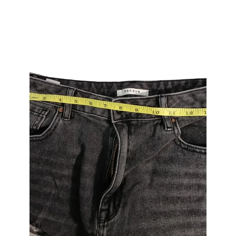PacSun Womens Washed Black High Waisted Raw Hem Denim Cut Off Shorts Size 30